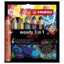 STABILO woody etui 6 stuks + puntenslijper
