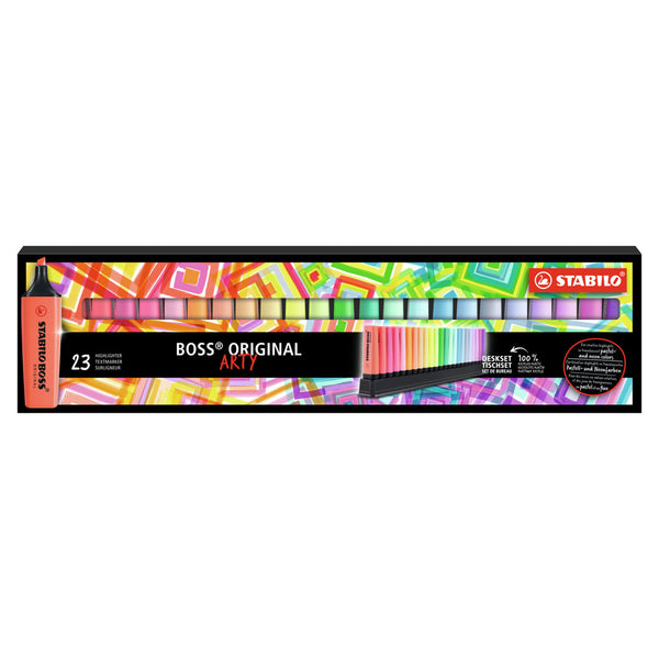 STABILO BOSS ORIGINAL - Markeerstift - ARTY - 23 Stuks Deskset