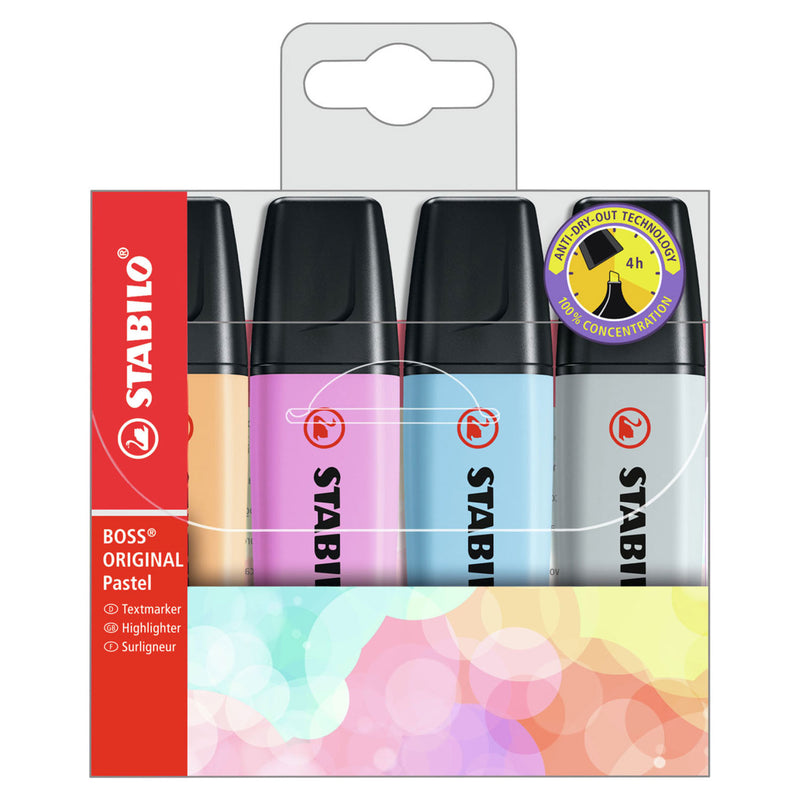 STABILO BOSS ORIGINAL Pastel - Markeerstift - Set 4 Stuks