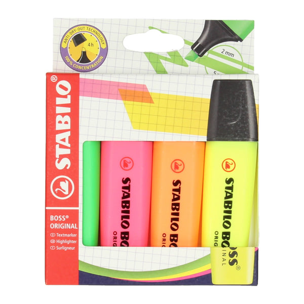 Stabilo Boss Original Markeerstiften 4 Stuks