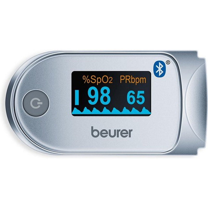 Beurer PO60 Bluetooth Pulse-Oximeter Saturatiemeter Zilver/Wit