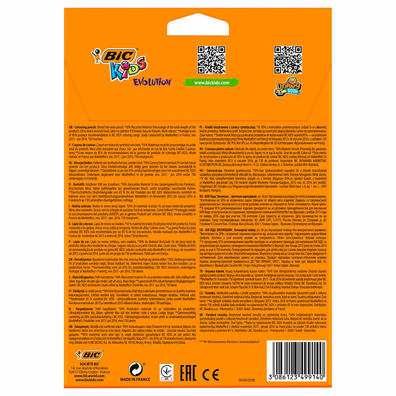 BIC Kids Ecolution Evolution Kleurpotloden, 36st.