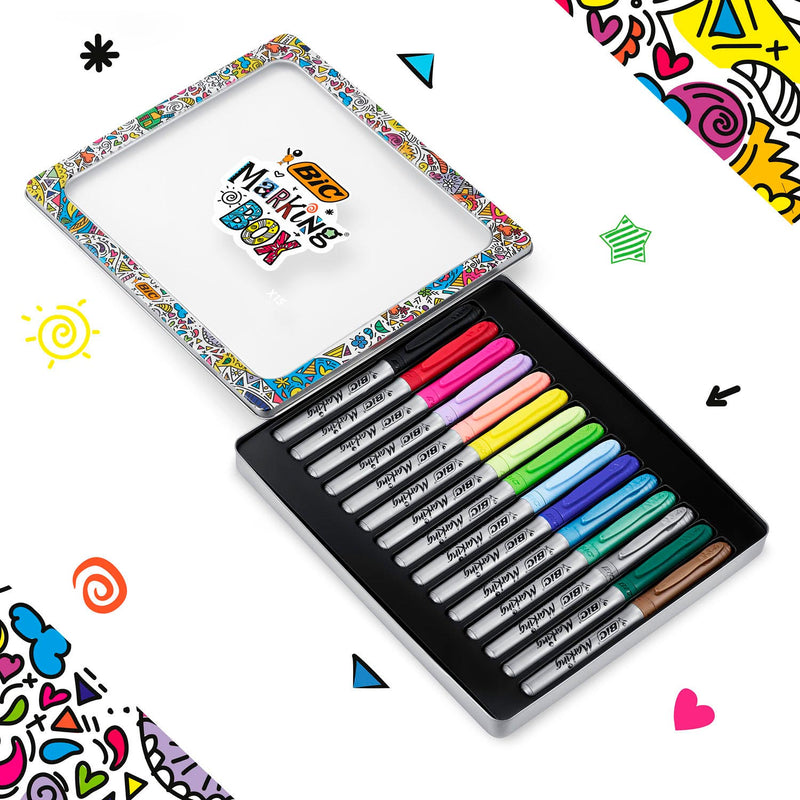 BIC Markeerstiften Box, 15dlg.