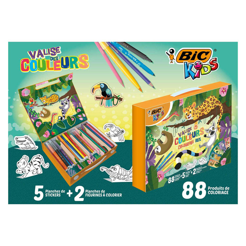 BIC Kids Safari Kleurkoffer, 88dlg.