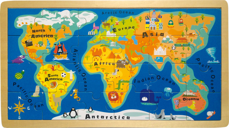 Frame Puzzel Wereldkaart