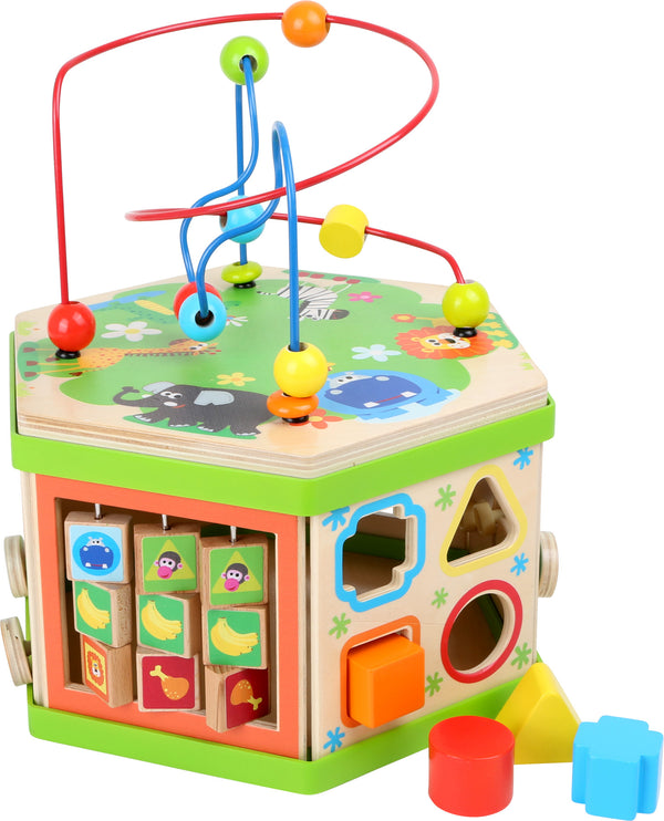 Small Foot - Houten Activitetenkubus met Motoriekspiraal Safari