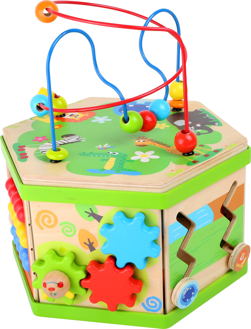 Small Foot - Houten Activitetenkubus met Motoriekspiraal Safari