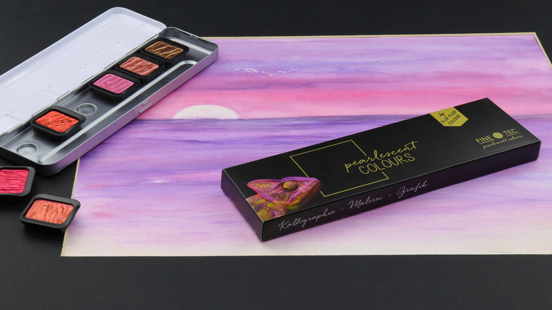 Finetec K-F0603S Verftablet 30x22mm Pearlescent 6 Stuks In Blik, 5 En 1 Flip Flop Kleur
