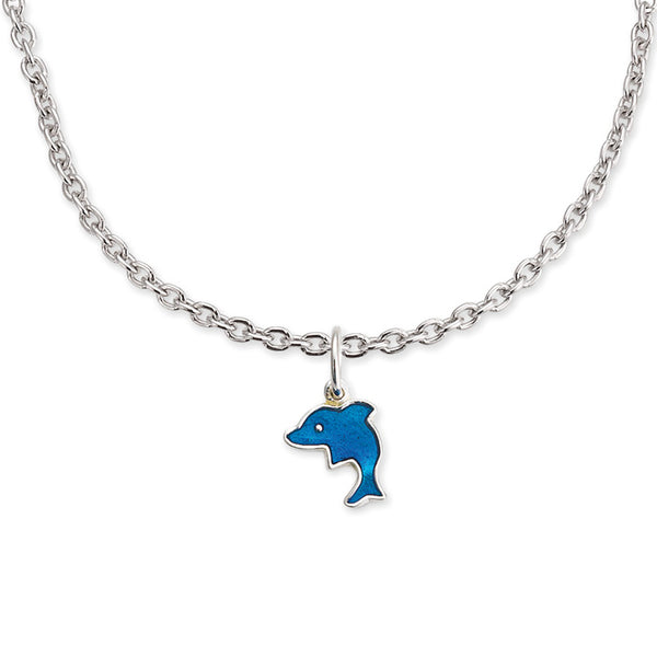 small foot Ketting Met Hanger Dolfijn 36 Cm Zilver