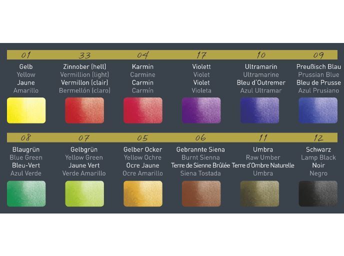 Finetec K-FI-LT12 Verftablet Aquarel 30 Mm, 12 Stuks In Blik
