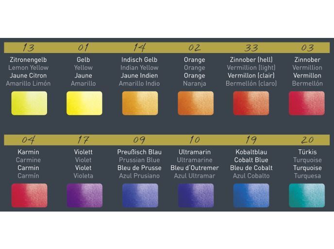 Finetec K-FI-LT24 Verftablet Aquarel 30 Mm, 24 Stuks In Blik