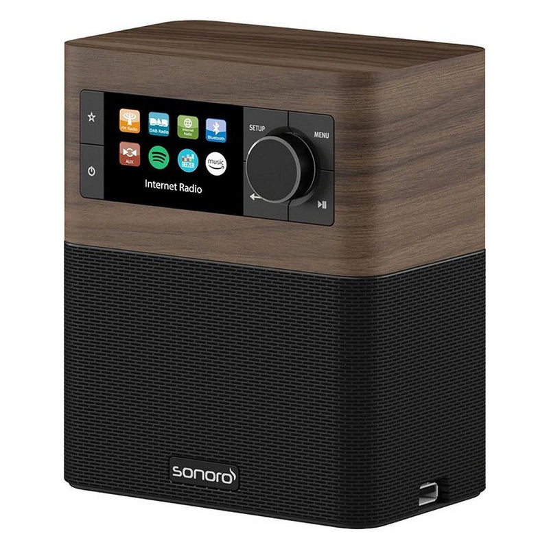 Sonoro Stream DAB+ Internetradio Walnoot/Zwart