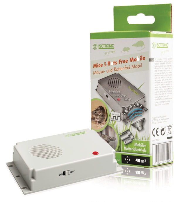 Isotronic Ultrasone Mobiele Muizen- en Rattenverjager 40m2