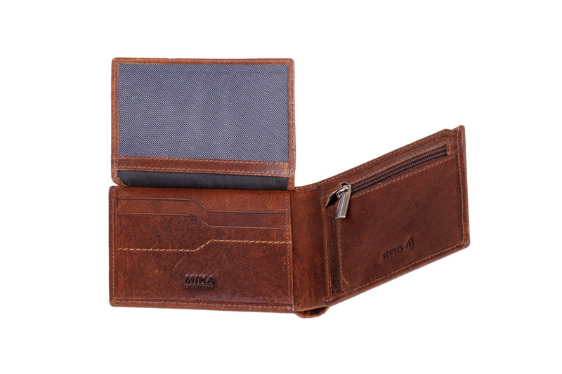 Juscha JU-42223 Portefeuille Mika Bruin Mini RFID 13,5x11x3,5cm