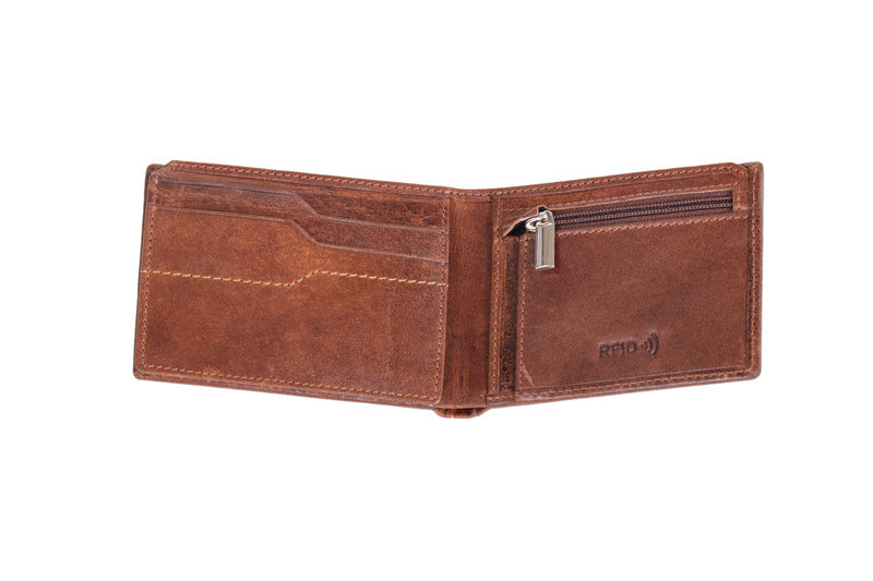 Juscha JU-42223 Portefeuille Mika Bruin Mini RFID 13,5x11x3,5cm