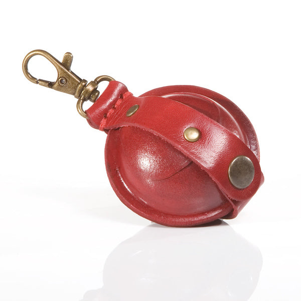 Juscha JU-28071104 Sleutelhanger Mika Mini Zadelleer Opbergvak Voor Munten, Kleur Rood