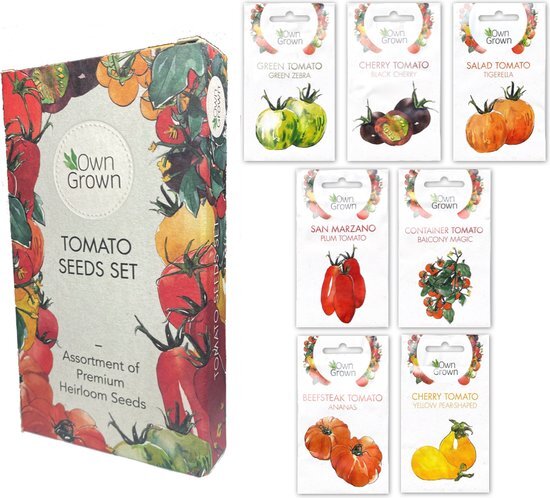 OwnGrown Tomatenzaden set 8 soorten tomatenzaden tomatenzaden voor tuin en balkon premium tomatenkw
