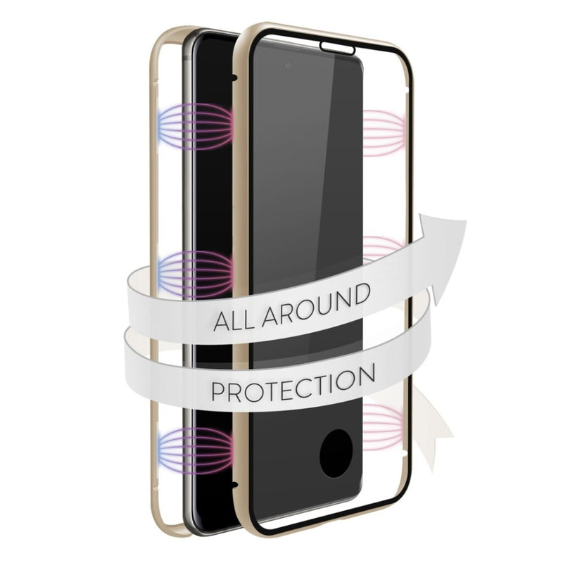 White Diamonds Cover 360&deg; Glass Voor Samsung Galaxy S20 Plus Goud