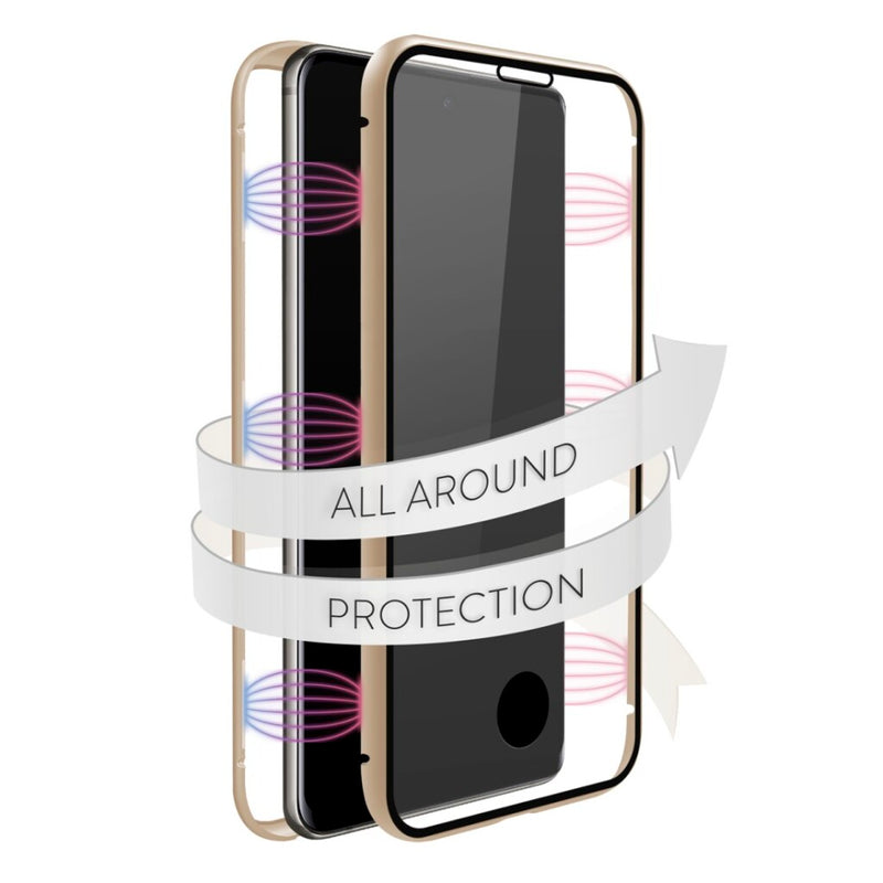 White Diamonds Cover 360&deg; Glass Voor Samsung Galaxy S20 Ultra Goud