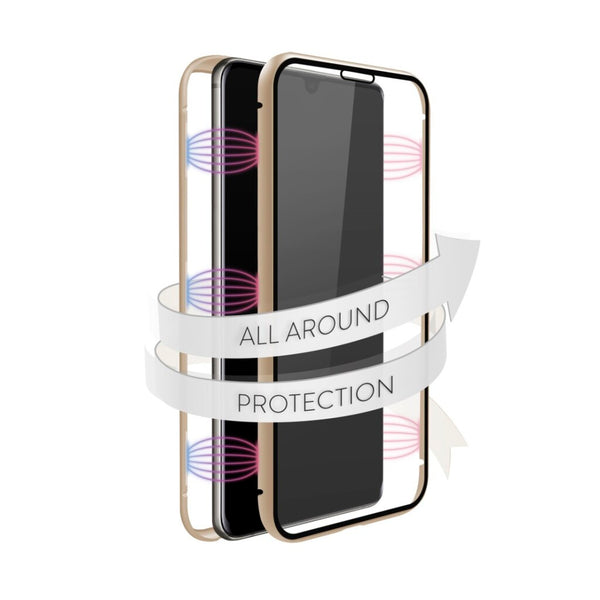White Diamonds 360&deg; Glass Cover for Samsung Galaxy A41 Gold