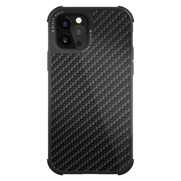 Black Rock Robust Real Carbon Cover for Apple iPhone 12/12 Pro Black
