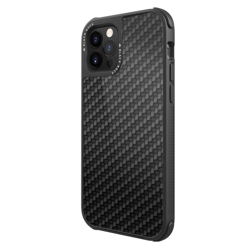 Black Rock Robust Real Carbon Cover for Apple iPhone 12/12 Pro Black