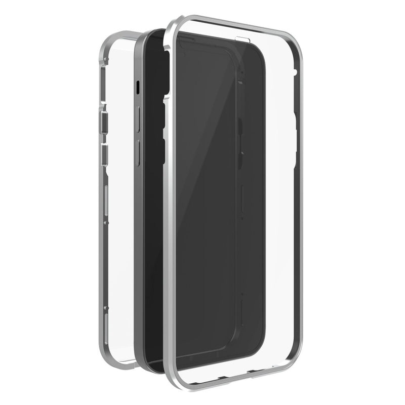 Black Rock 360&deg; Glass Cover for Apple iPhone 12 Pro Max Silver