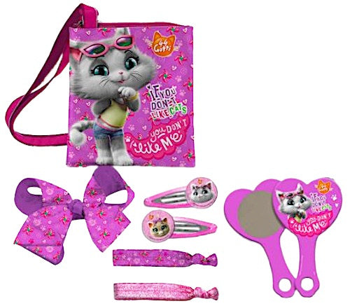 haaraccessoires meisjes roze/paars 7-delig