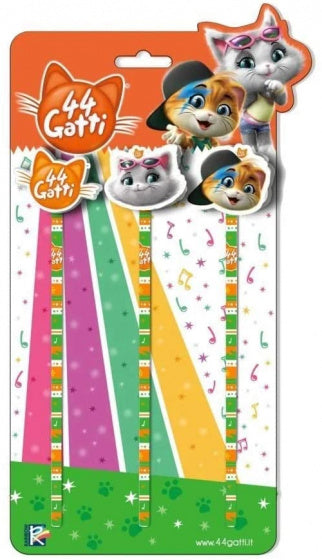 potlodenset Cats junior hout groen/oranje/wit 4-delig