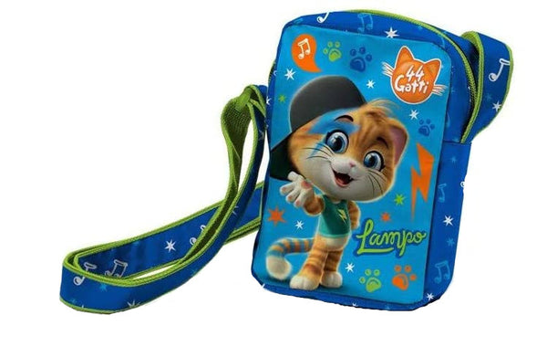 schoudertas Cats jongens 26 x 28 cm polyester blauw