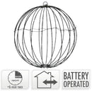 Lichtbol met 120 led - Metaal - 30 cm - werkt op batterijen - met Timer - extra warm wit