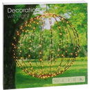 Lichtbol met 120 led - Metaal - 30 cm - werkt op batterijen - met Timer - extra warm wit