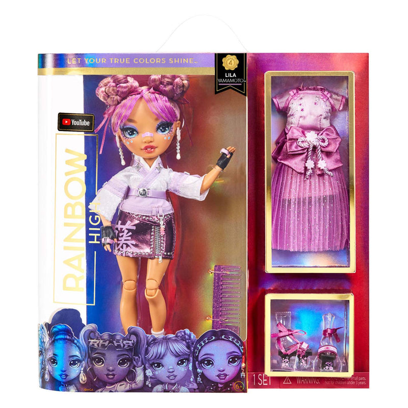 Rainbow High Fashion Pop Lila Yamamoto + Accessoires