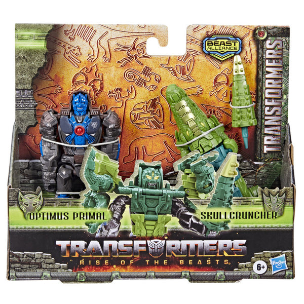 Transformers Rise of the Beasts Beast Combiner Actiefiguren - Optimus Primal & Skullcruncher