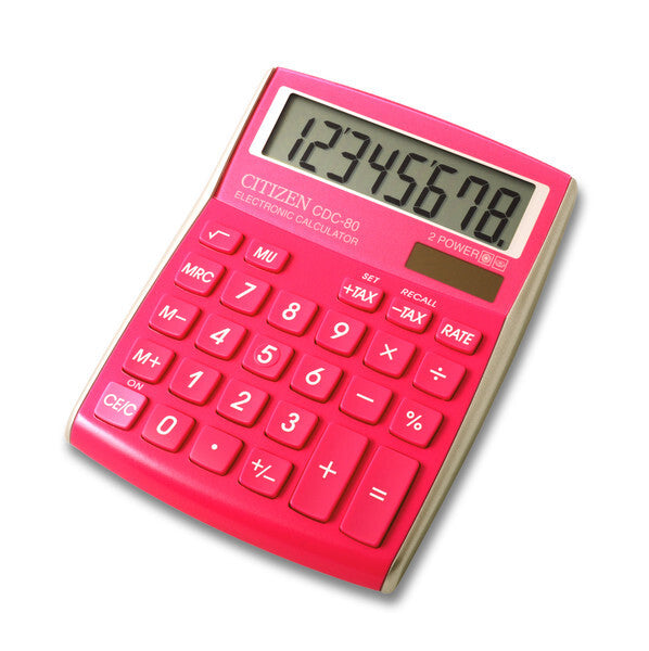 Citizen CI-CDC80PK Calculator CDC80PK C-series Desktop ColourLine Pink