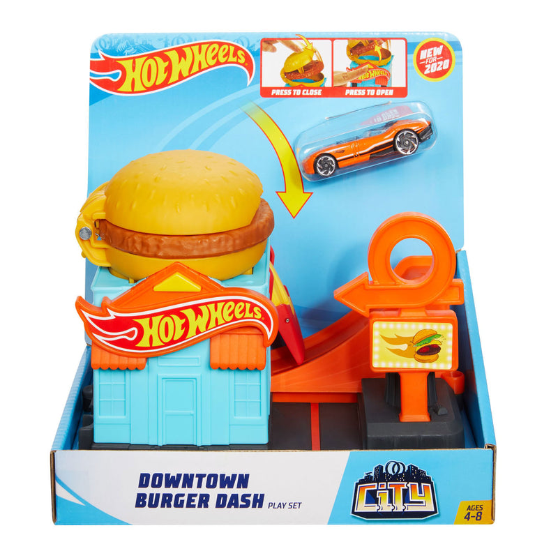 Hot Wheels City Downtown Burger Dash Speelset + Auto