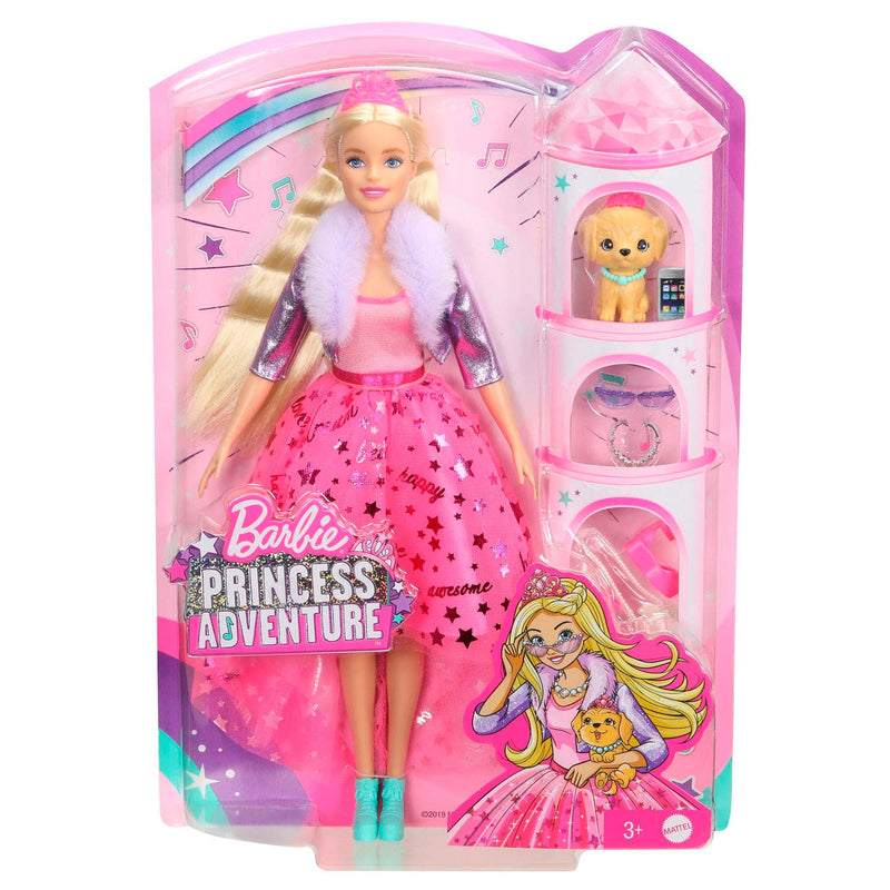 Barbie Princess Adventure Prinses Barbie + Huisdier en Accessoires