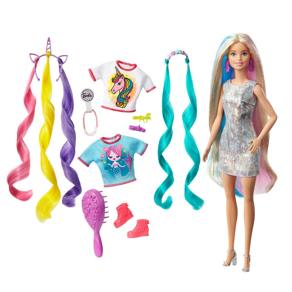 Barbie Fantasiehaar Pop + Outfits en Accessoires