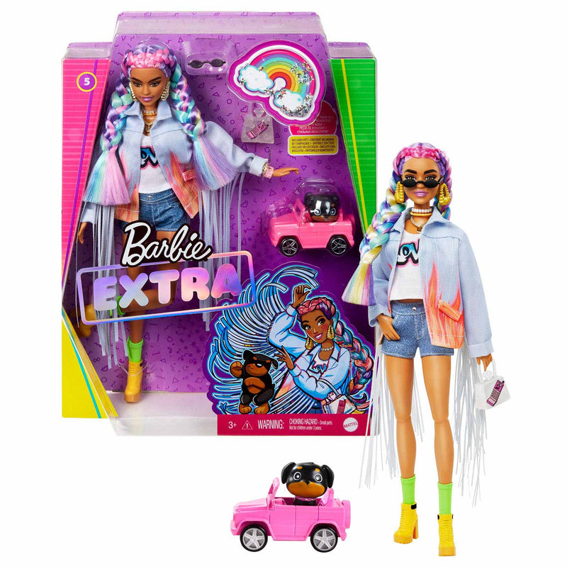 Barbie Extra Rainbow Braids Pop Speelset