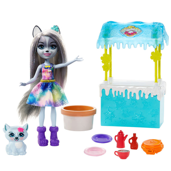 Enchantimals Chocoladestand Hawna Husky Slagroom Poppen