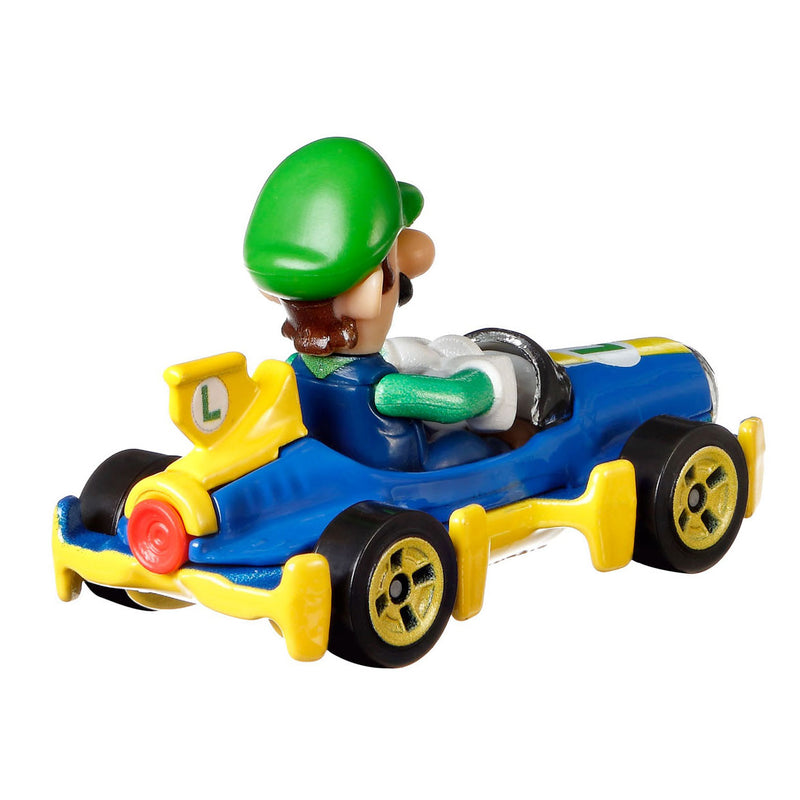 Hot Wheels Mario Kart Replica Die-cast Auto - Luigi