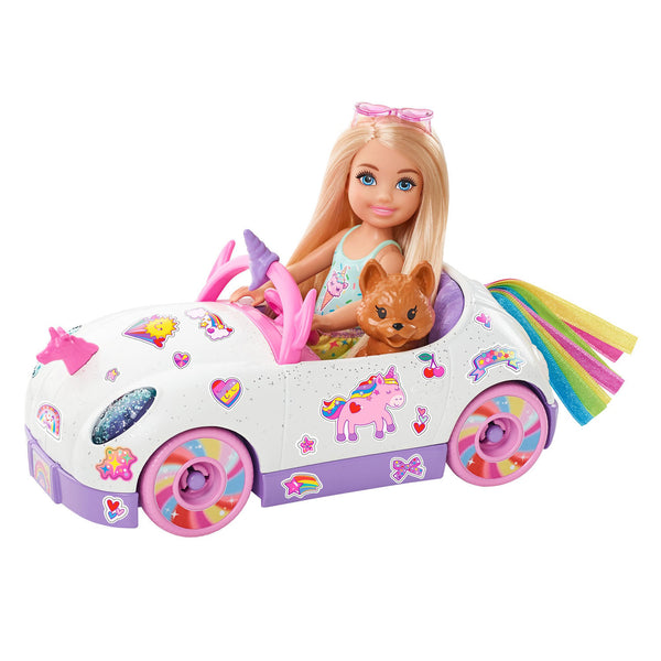 Barbie Chelsea Eenhoornauto + Pop en Hond