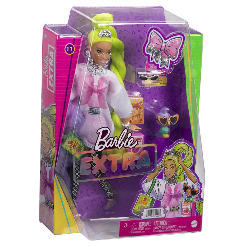 Barbie Extra Pop Neon Groen Haar + Accessoires