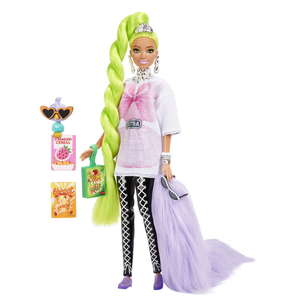 Barbie Extra Pop Neon Groen Haar + Accessoires