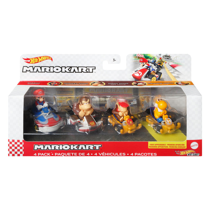 Hot Wheels Mario Kart Die-cast, 4st.