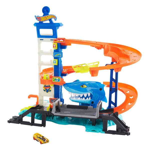 Hot Wheels City Shark Strike Rescue Parkeergarage + Auto