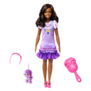 Barbie My First Barbie Pop Donker Haar met Poedel