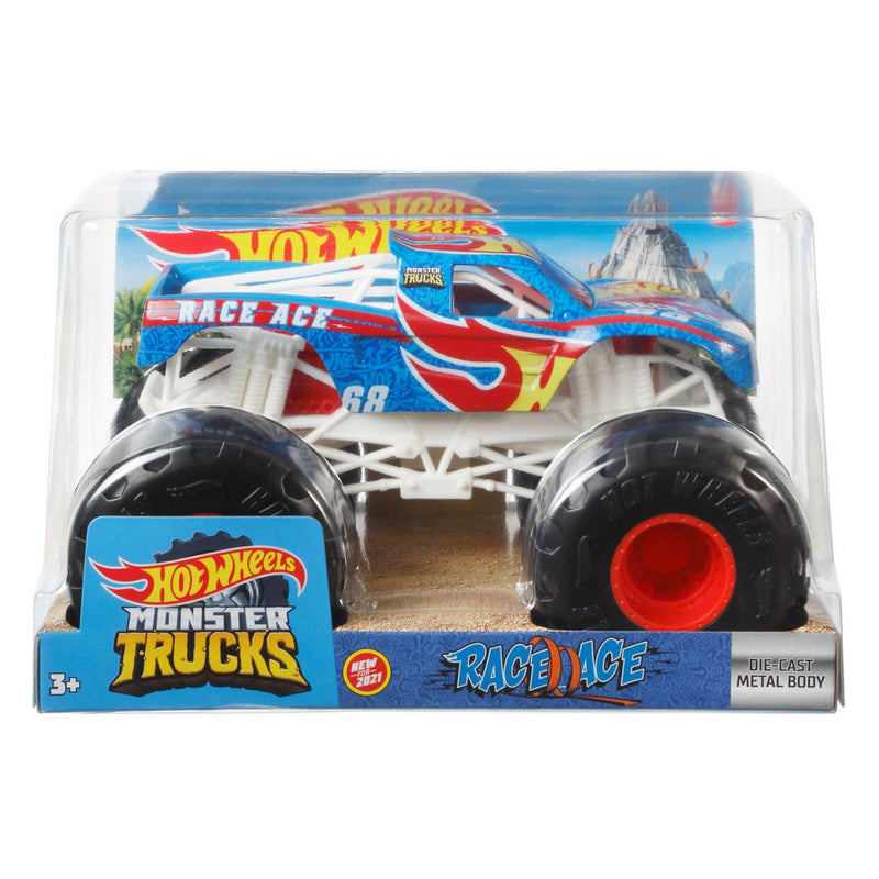 Hot Wheels Monster Trucks  Race Ace Monstertuck Metaal 1:24