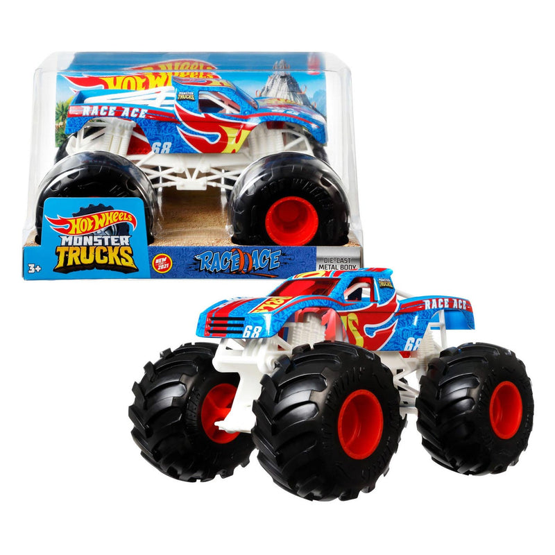 Hot Wheels Monster Trucks  Race Ace Monstertuck Metaal 1:24