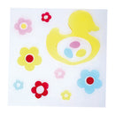 Gel-sticker motieven - eend met bloemen, set van 3